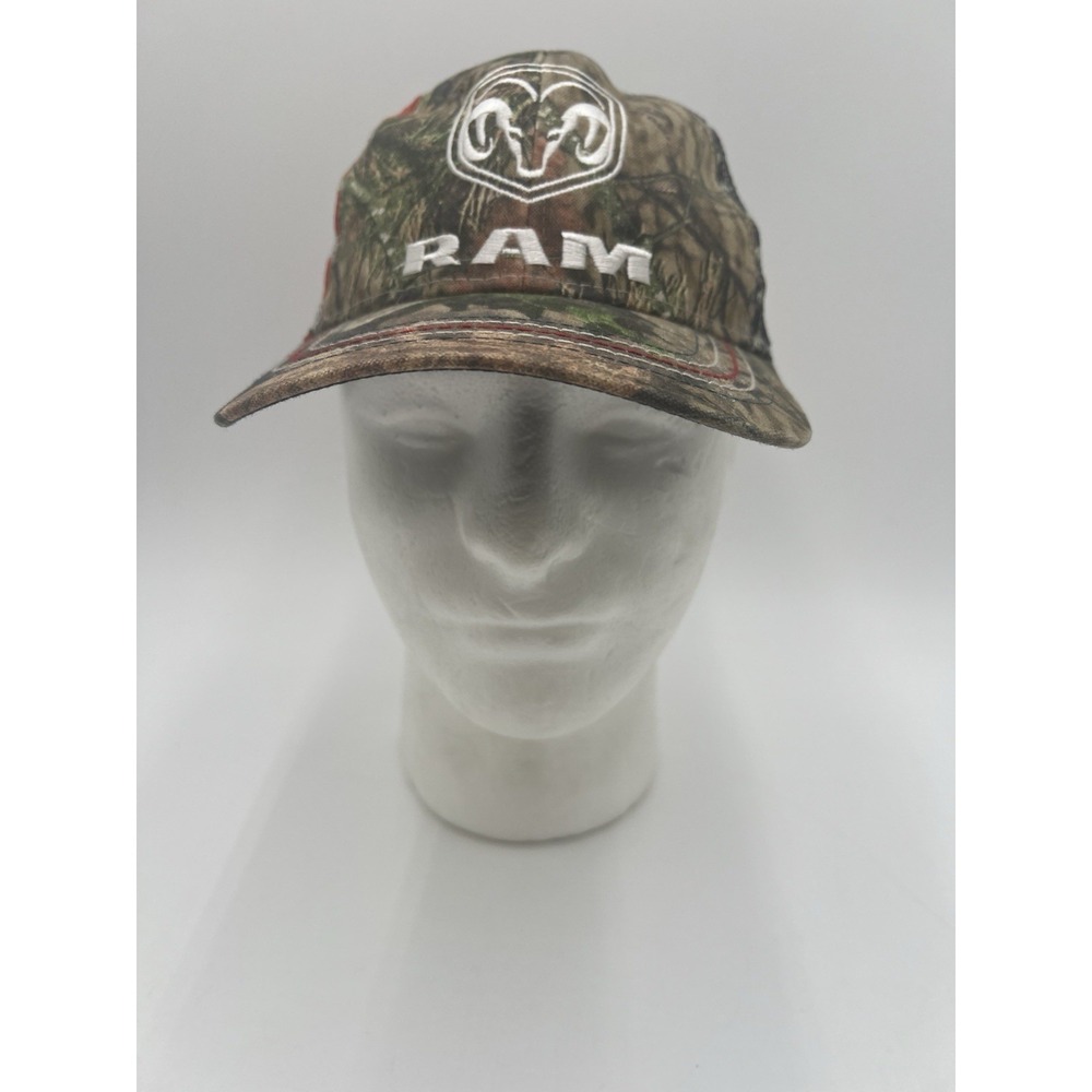 RAM Camo American Flag Mesh Trucker Snapback Hat One Size Outdoor Cap NWT